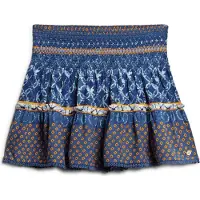 Superdry Printed Shirred Short Skirt Multicolore S Femme
