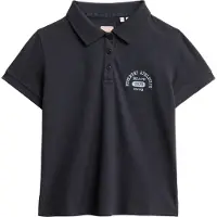 Superdry pour femme. W6011869A Polo slim 90s navy (S), Casuel, Coton, Manche courte