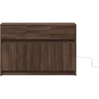 vidaXL Armoire TV avec éclairage LED brun imitation chêne 91x34x61 cm