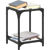 vidaXL Table basse avec plateau en verre Transparent 30x30x40 cm Acier