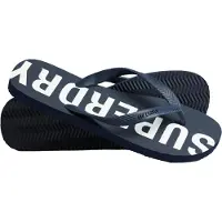 Superdry Homme Logo En Relief Code Core Sport Tongs, Bleu Marine &amp; Blanc - Taille: S