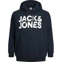 Jack & Jones Crop Logo Plus Size Hoodie Bleu 4XL Homme