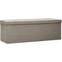 vidaXL Banc de rangement pliable Taupe Faux lin