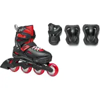 Rollerblade Ensemble de patins à roulettes - Fury Combo - Noir/R - - 33/38 - Patins à Roulettes