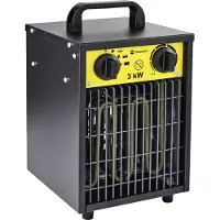 Toolcraft TO-8578335 Chauffage de chantier 3000W Noir-Jaune, Radiateur, Jaune, Noir