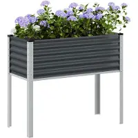 vidaXL Jardinière de jardin Anthracite 100x45x90 cm Acier