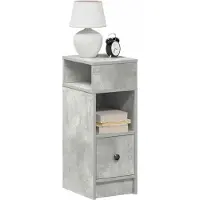 vidaXL Table de chevet avec tiroir gris béton 25x31x66 cm