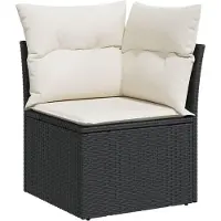 vidaXL Ensemble de 13 canapés de jardin avec coussins noir poly rotin