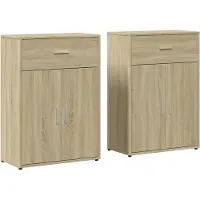 vidaXL Sideboards 2 pcs. chêne Sonoma 60x30x84 cm bois composite