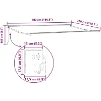 vidaXL , store enroulable crème, 500 x 300 x 165 cm