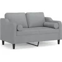 vidaXL Canapé 2 places avec oreillers bordeaux 140 cm tissu