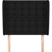 vidaXL Tête de lit avec oreilles Noir 83x23x118/128 cm Tissu