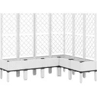 vidaXL Jardinière avec treillis blanc 160x120x142 cm PP