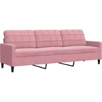 vidaXL Canapé à 3 places Rose 210 cm Velours