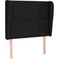 vidaXL Tête de lit avec oreilles Noir 183x23x78/88 cm Tissu
