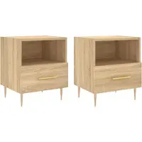 vidaXL Tables de chevet 2 pcs chêne sonoma 40x35x47,5 cm