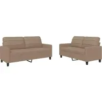 vidaXL Ensemble de canapés 2 pièces avec coussins Cappuccino-Brun Similicuir