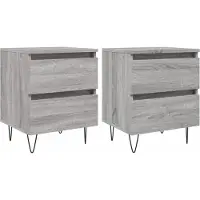 vidaXL Tables de chevet 2 pcs sonoma gris 40x35x50 cm bois ingénierie