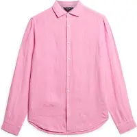 Superdry Studios Casual Linen Long Sleeve Shirt Rose S Homme