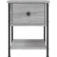 vidaXL Tables de chevet 2 pcs sonoma gris 34x35,5x45cm bois ingénierie