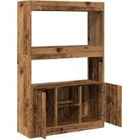 vidaXL Buffet haut vieux bois 92x33x140 cm bois d'ingénierie