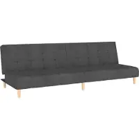 vidaXL Canapé-lit à 2 places gris foncé tissu
