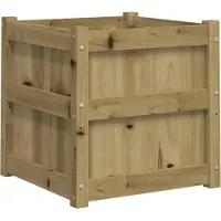 vidaXL Jardinières 2 pcs blanc bois de pin massif