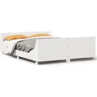 vidaXL Lit en bois massif sans matelas blanc 160x200 pin