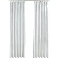 vidaXL Rideaux occultants avec crochets 2 pcs Blanc cassé 140x175 cm