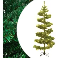 vidaXL Arbre de Noël hélicoïdal pré-éclairé et support vert 180 cm PVC