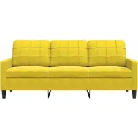 vidaXL Canapé à 3 places Jaune 180 cm Velours