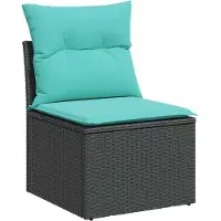 vidaXL Ensemble de jardin canapé 8 pièces avec coussins noir poly rotin