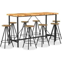 vidaXL set de bar 9 pièces en acacia massif et vieux bois