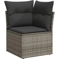 vidaXL Ensemble de salon de jardin 12 pièces avec coussins Gris Poly rotin
