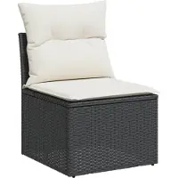 vidaXL ensemble de salon de jardin 6 pièces avec coussins Noir Poly Rattan