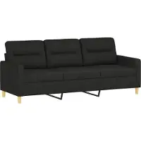 vidaXL Ensemble de canapés 2 pièces avec coussins Tissu noir
