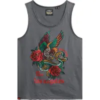 Superdry pour femme. W6012044A Top sans manches à large encolure ronde et tatouage Neo Trad gris (M), Casuel, Coton, Sans manches / bretelle