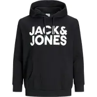 Jack & Jones Crop Logo Plus Size Hoodie Noir 5XL Homme