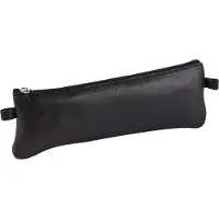 Clairefontaine 8322C Schlamper-Etui, flach, Leder, schwarz