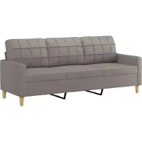 vidaXL Ensemble de canapés 2 pièces avec coussins Tissu Taupe
