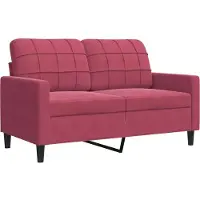 vidaXL Canapé 2 places vin rouge 120 cm velours