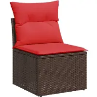 vidaXL Ensemble de 9 canapés de jardin avec coussins, marron, polyrattan