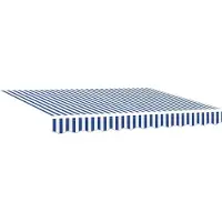 vidaXL Tissu de remplacement pour store bleu et blanc 3,5 x 2 m en polyester