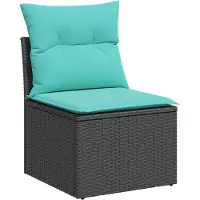 vidaXL Ensemble de salon de jardin 11 pièces avec coussins noir poly rotin