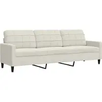 vidaXL Canapé à 3 places Crème 210 cm Velours