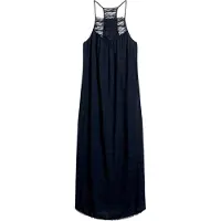 Superdry Femme Robe de Plage dos nu Longue en Dentelle Bleu Marine Taille: 38