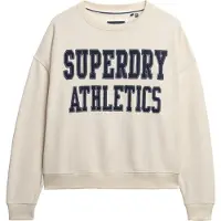 Superdry Ath Ess Relaxed Applique Sweatshirt Beige M Femme