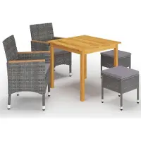 vidaXL Ensemble de jardin 5 pièces Gris
