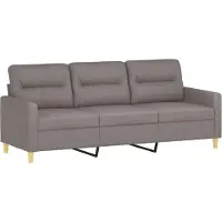 vidaXL Canapé à 3 places Taupe 180 cm Tissu