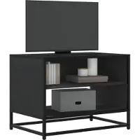 vidaXL Armoire TV noire 61x40x46 cm Bois composite et métal
